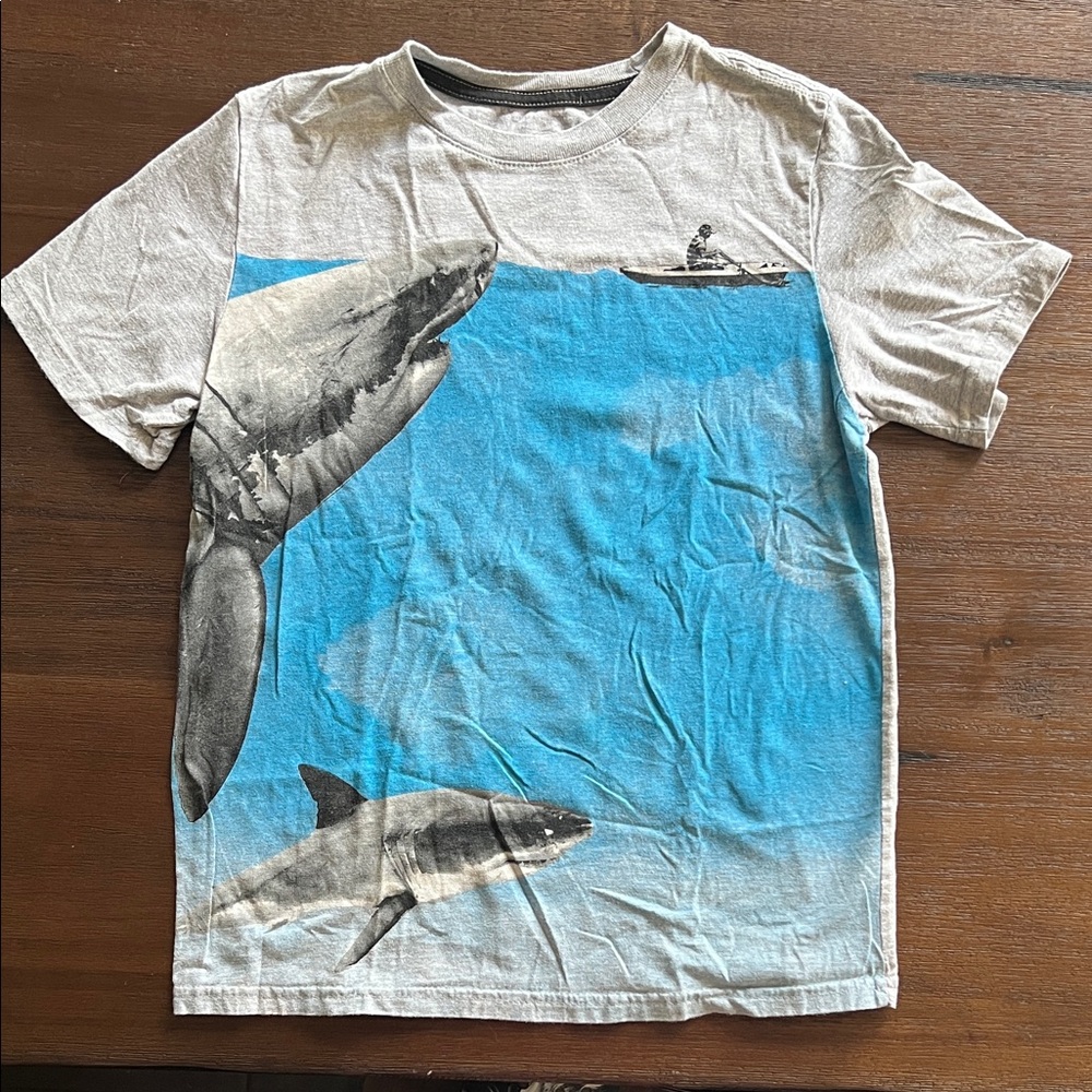 Shark Adventure Tee - Blue & Gray